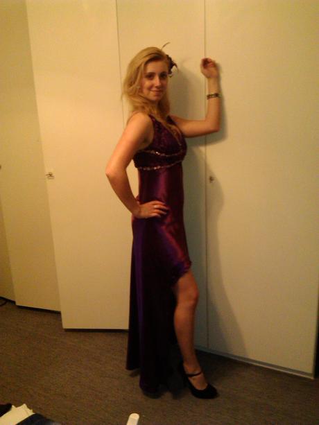 Spolocenske saty fialove, s