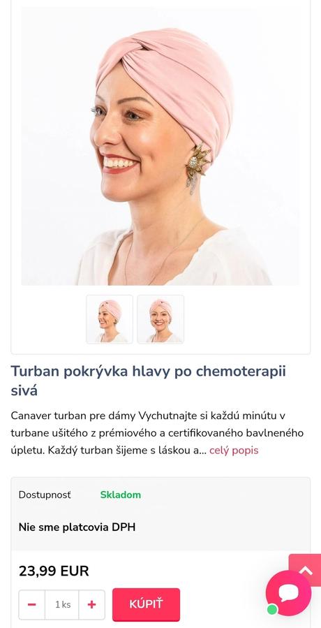 Čiapka/turban po chemoterapii,