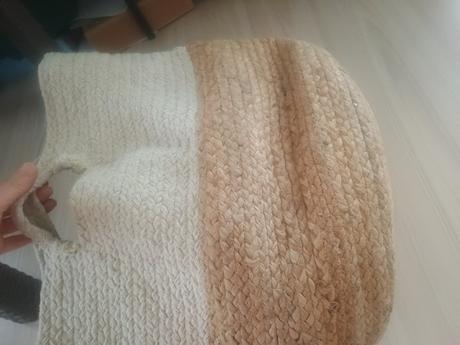 Sada 2 jutových košíkov prírodná/biela, 