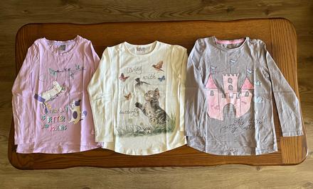 Tričká s mačičkami - trojset, kids,128