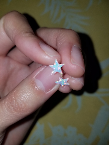 Náušnice hviezdičky opálové, perličky, kocky, 