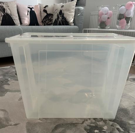 Úložný box priesvitný s vrchnákom ikea, 