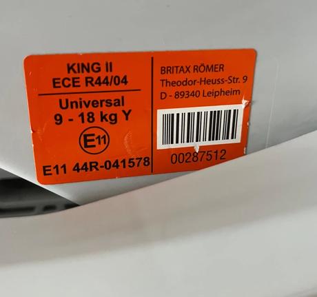 Detska autosedacka 9-18 kg romer britax king ii, römer