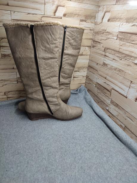 Rieker 40 - dámske zateplené béžové čižmy, rieker,40