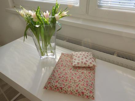 Hrejivý vankúšik  kvietok pudrovo ruž. z obilia,, 