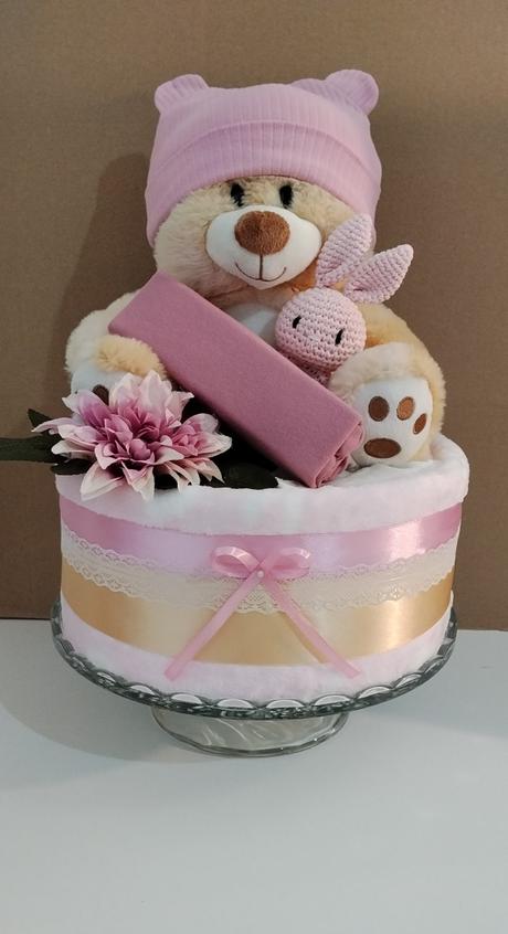 Plienková torta ružový mackov sen - pre dievčatko,