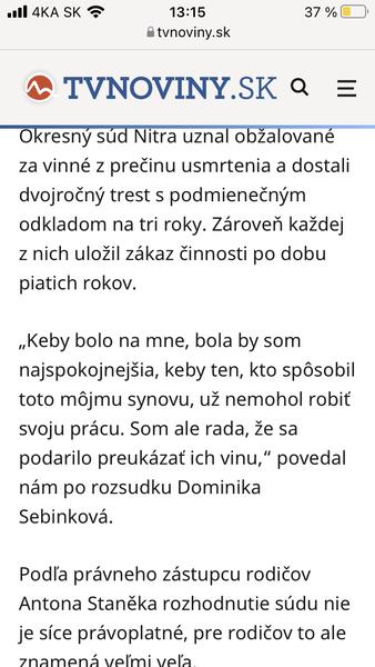 Sebinko po piatich rokoch - vinníčky sú známe