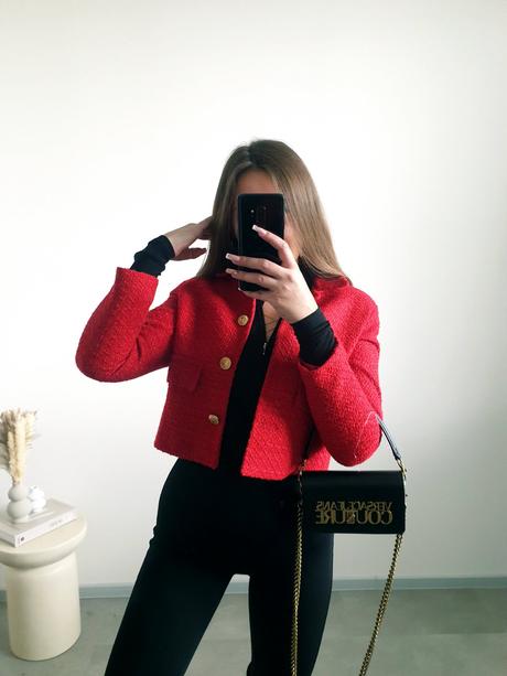 Červené sako xs/s, xs