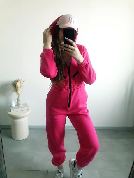 Ružový teplákový overal m, m