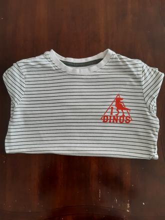 Prúžkované tričko dinos, 122