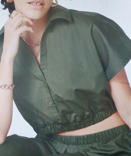 Crop kosela - prirodna olivova khaki kosela, esmara,40