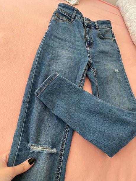 High waist džínsy, pull&bear,34