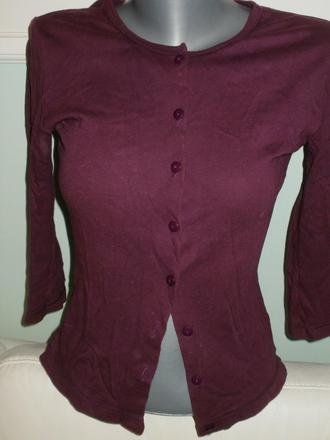 Bordový svetrík s 3/4 rukávom, m