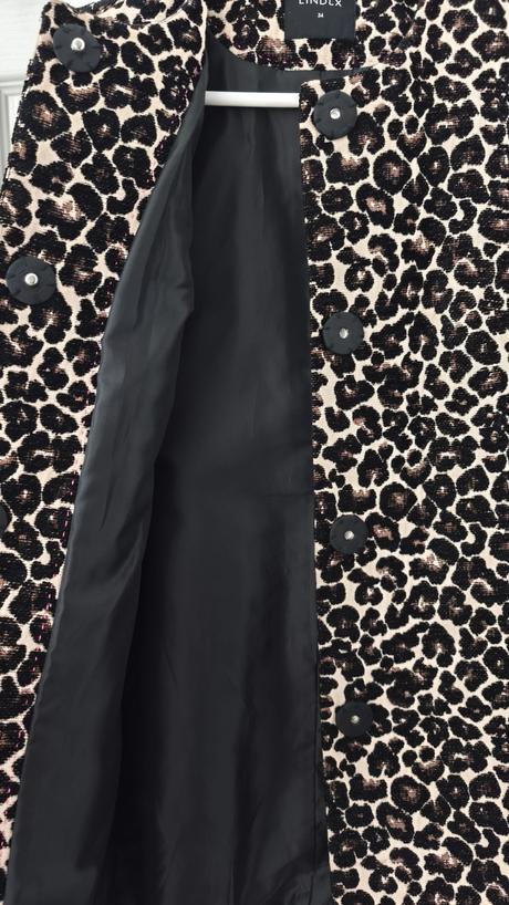 Tigrovaný elegantný dámsky zimný kabát. lindex, lindex,34
