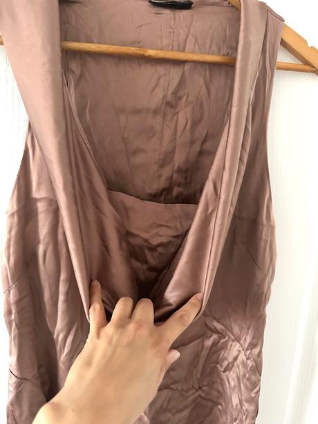 Elegantný hodvábny top s nariaseným golierom, m