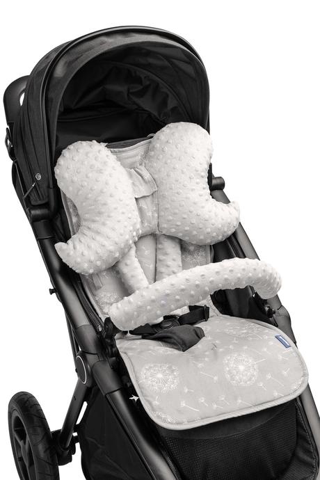 Sensillo podložka do kočíka deluxe šedé púpavy, 