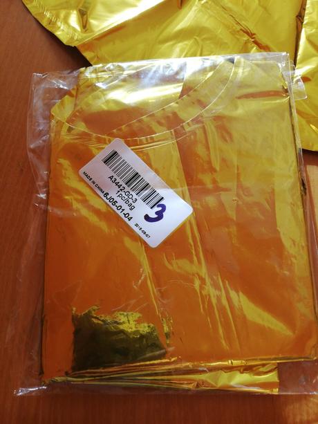 Balón v tvare čísla zlatý, 