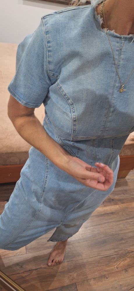 Riflové šaty zara m/l, zara,l