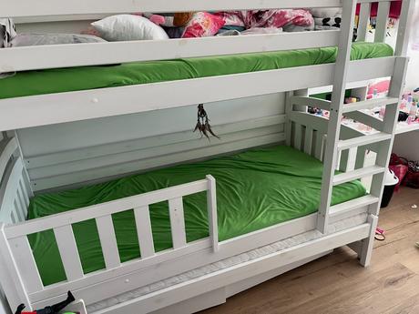Detská masívna poschodová posteľ s prístelkou, šírka (cm): 100,dĺžka (cm): 210