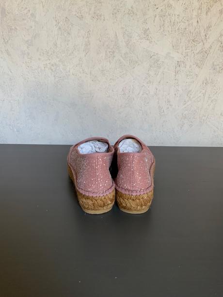 Gaimo ružové espadrilky flitrovane na platforme, 36