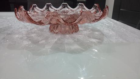 Sklenená misa na ovocie ruzova, 