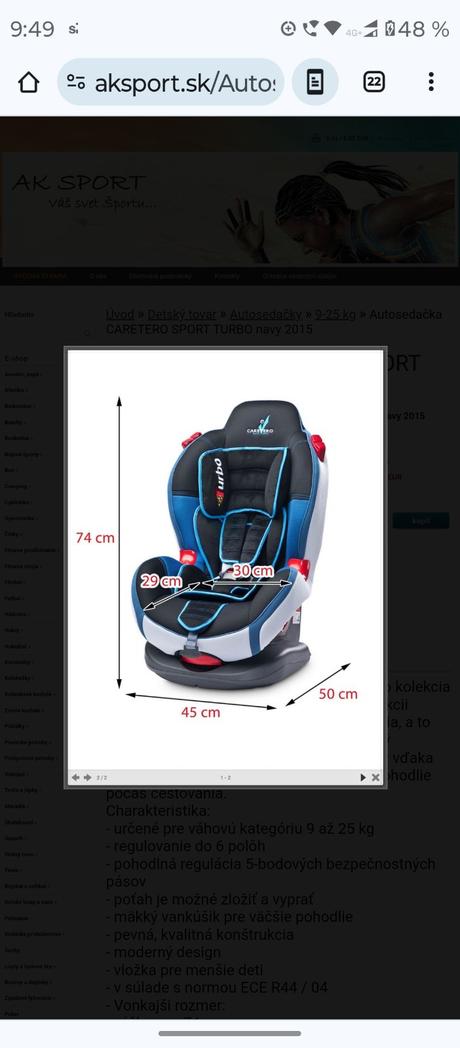 Autosedačka, caretero
