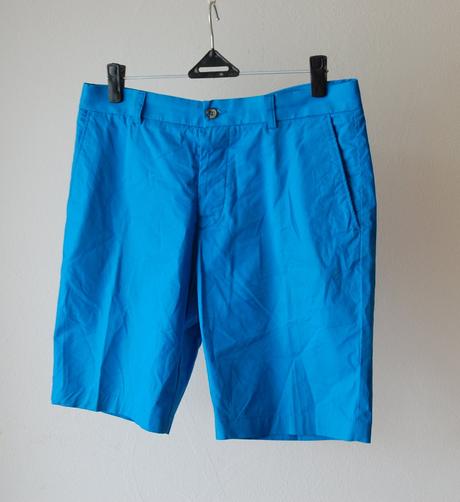 Pánske bavlnené šortky- žiarivá modrá, h&m,l