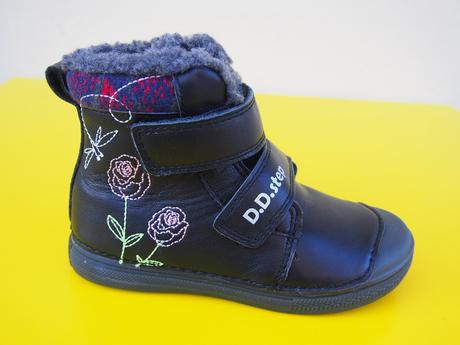 Detské kožené zimné topánky ddstep 049 black, d.d.step,25 - 30