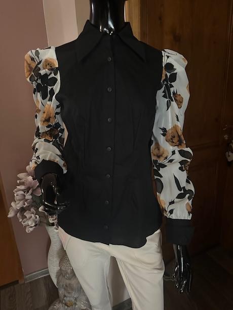 Nádherná košeľa s napufkanými rukávmi zn. magenta, l / m