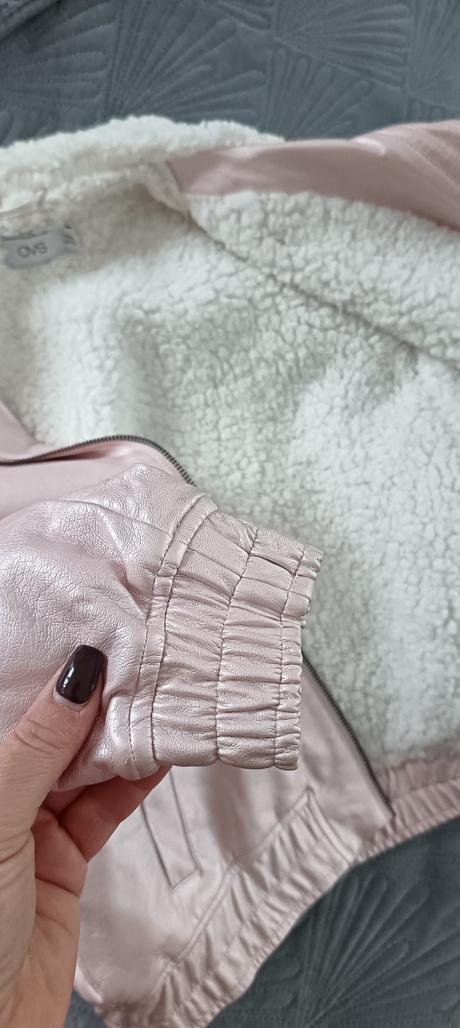 Teplá metalická bundička s kožušinkou, ovs,152