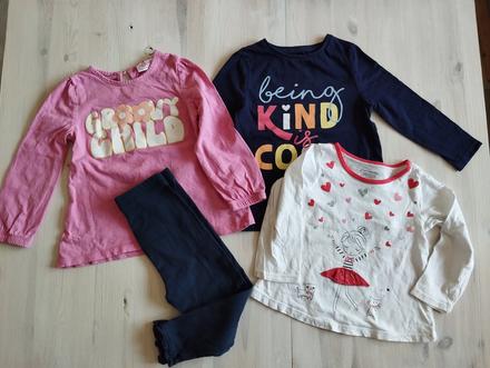 3x tričko a legíny, 86–98