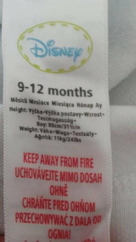 Disney body s kratkym rukavom 9-12mes, 80cm, disney,80