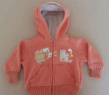 Oranžový svetrík na zips s kapucňou 0-3m, early days,56