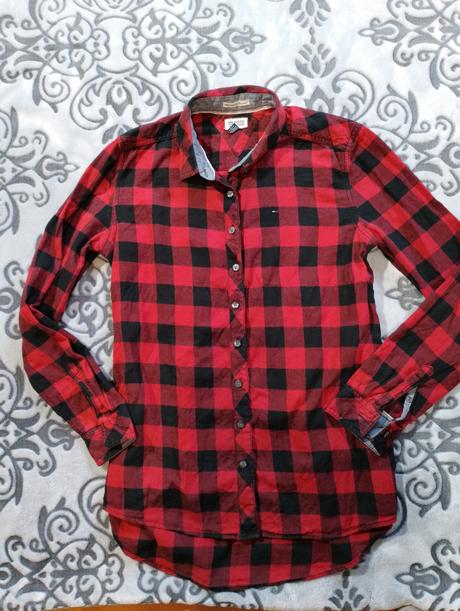 Tommy hilfiger tartan dámska karovana košeľa, tommy hilfiger,xs