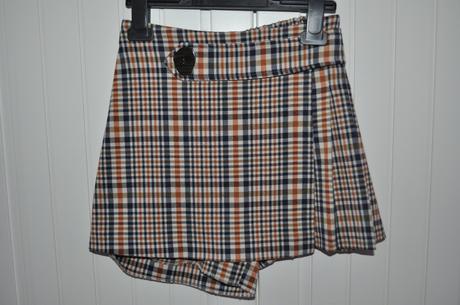 Kockované sukňové šortky, skort, zara,140