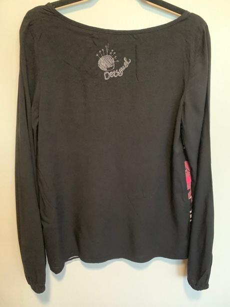 Desigual čierne tričko s dlhým rukávom, desigual,m