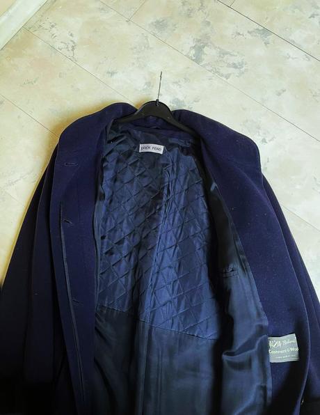 Luxusný dlhý vlnený kašmírový kabát, xl