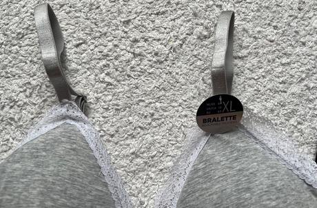 Nová sivá mäkká bavlnená podprsenka, xl/42, xl