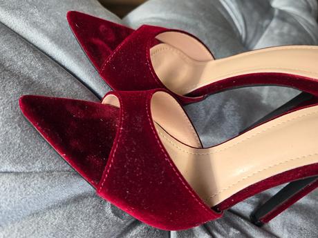 Bordové semišové šlapky, 37