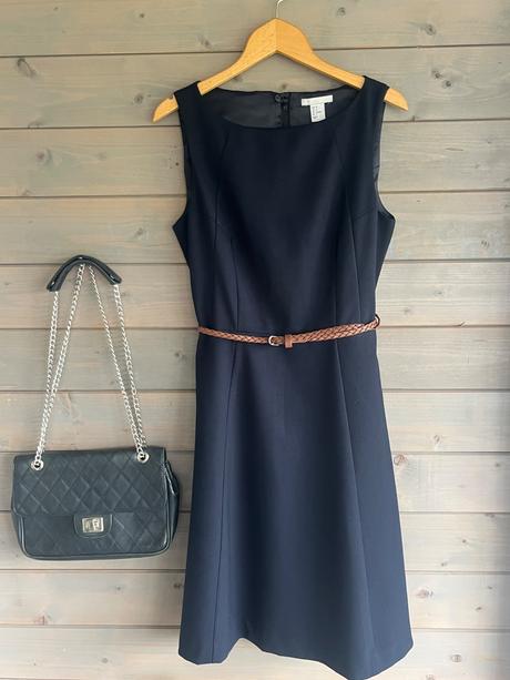 Tmavomodré puzdrové šaty, h&m,m