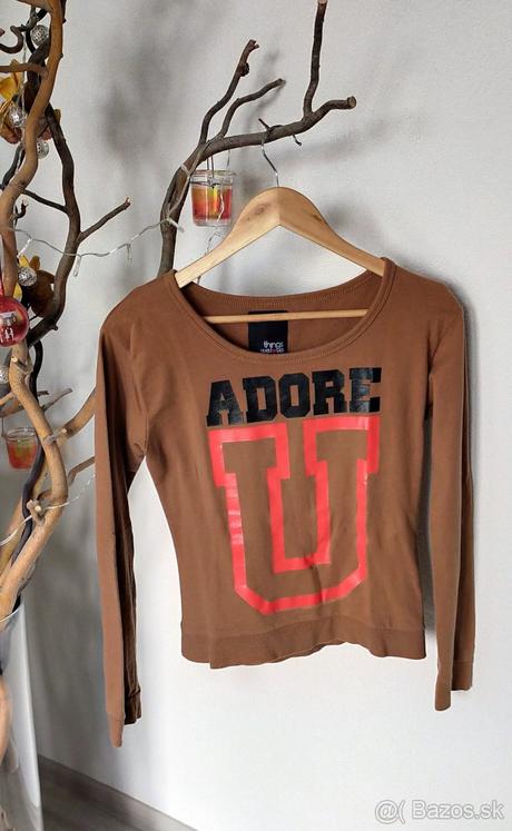 Hnedé tričko/tenká mikina, s