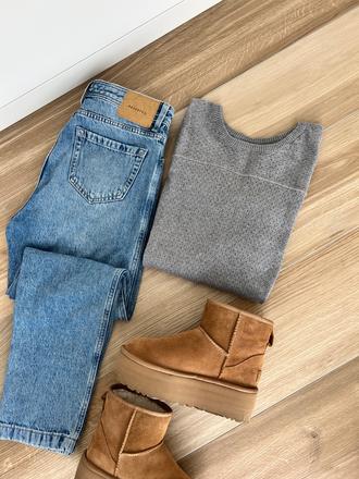 Základný šedý svetrík, h&m,s