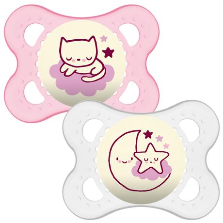 Mam 8293 silikónový cumlík nočný svietiaci 2 ks, 0, mam