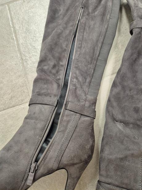 Čižmy z brúsenej kože nad kolená, 40