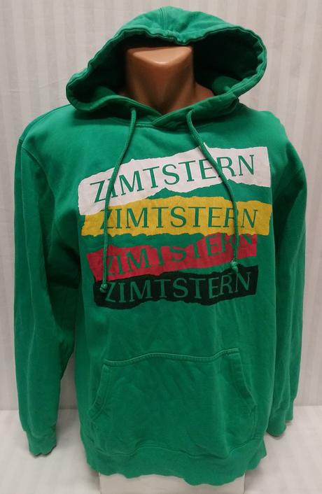 Pánska zelená mikina klokanka s nápismi, zimtstern, l