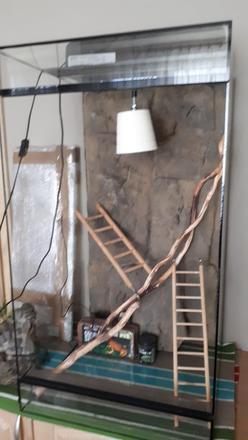 Terárium s rozmermi 50x50x90, príslušenstvo v cene,