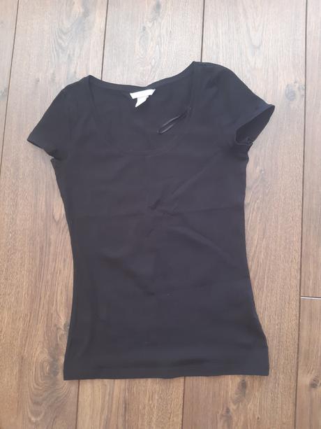 Čierne elastické tričko h&m, h&m,xs