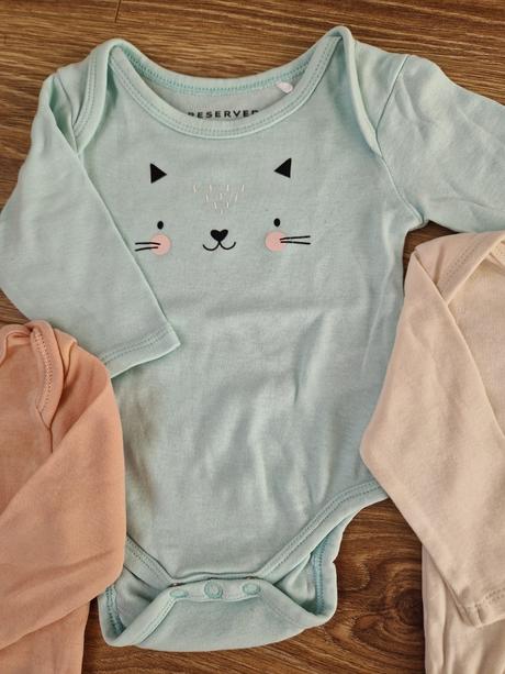 Dievčenské bavlnené body s dlhým rukávom veľ. 62, reserved,62