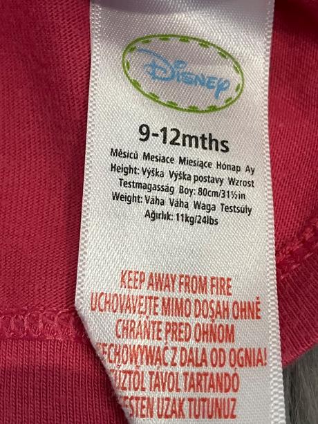 Dievčenské  tričko tmavoružové minnie (9-12 mes.), disney,80