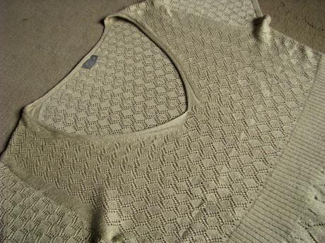 Zlatá pletená tunika - vesta, l